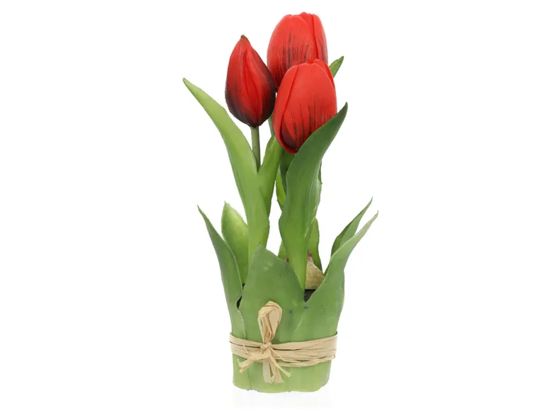 BRW тюльпаны в пучках 20 см 3 шт прорезиненные красные 090937 фото №1