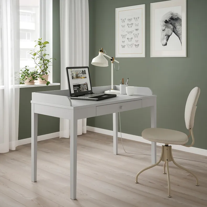 IKEA SMYGA СМЮГА, письмовий стіл, світло-сірий, 122x60 см 404.807.81 фото №4