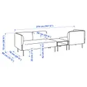 IKEA LILLEHEM ЛІЛЛЕХЕМ, 3-м модульний диван з журн столом, ГУННАРЕД темно-сірий/деревина 895.697.48 фото thumb №4