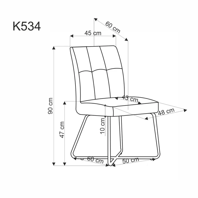 Кухонный стул HALMAR K534, ножки - черные, сиденье - бежевое фото №2