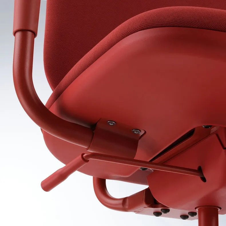 IKEA SMÖRKULL СМЕРКУЛЛЬ, офісний стілець із підлокітниками, Грассенс червоний 605.034.37 фото №7