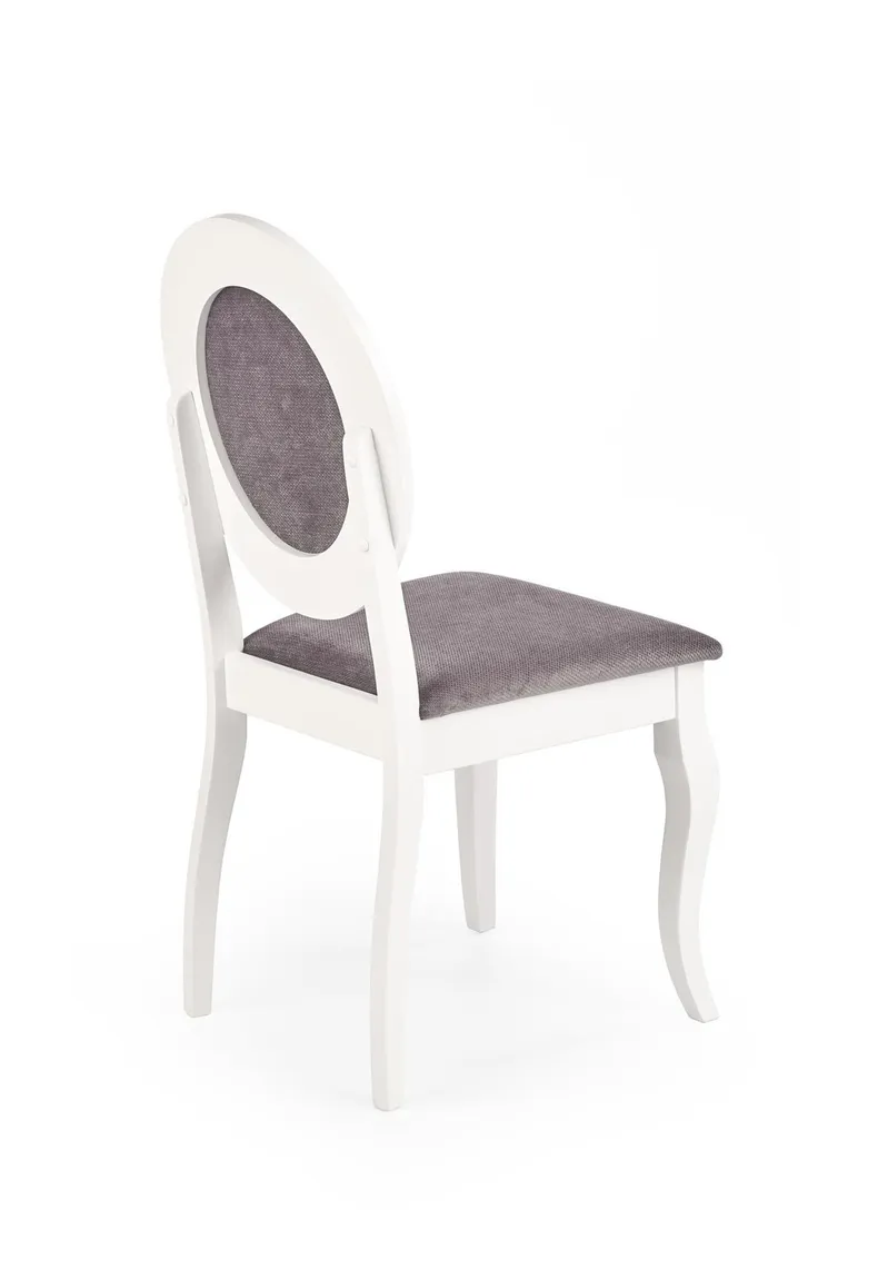 Кухонний стілець HALMAR BAROCK білий/сірий фото №4