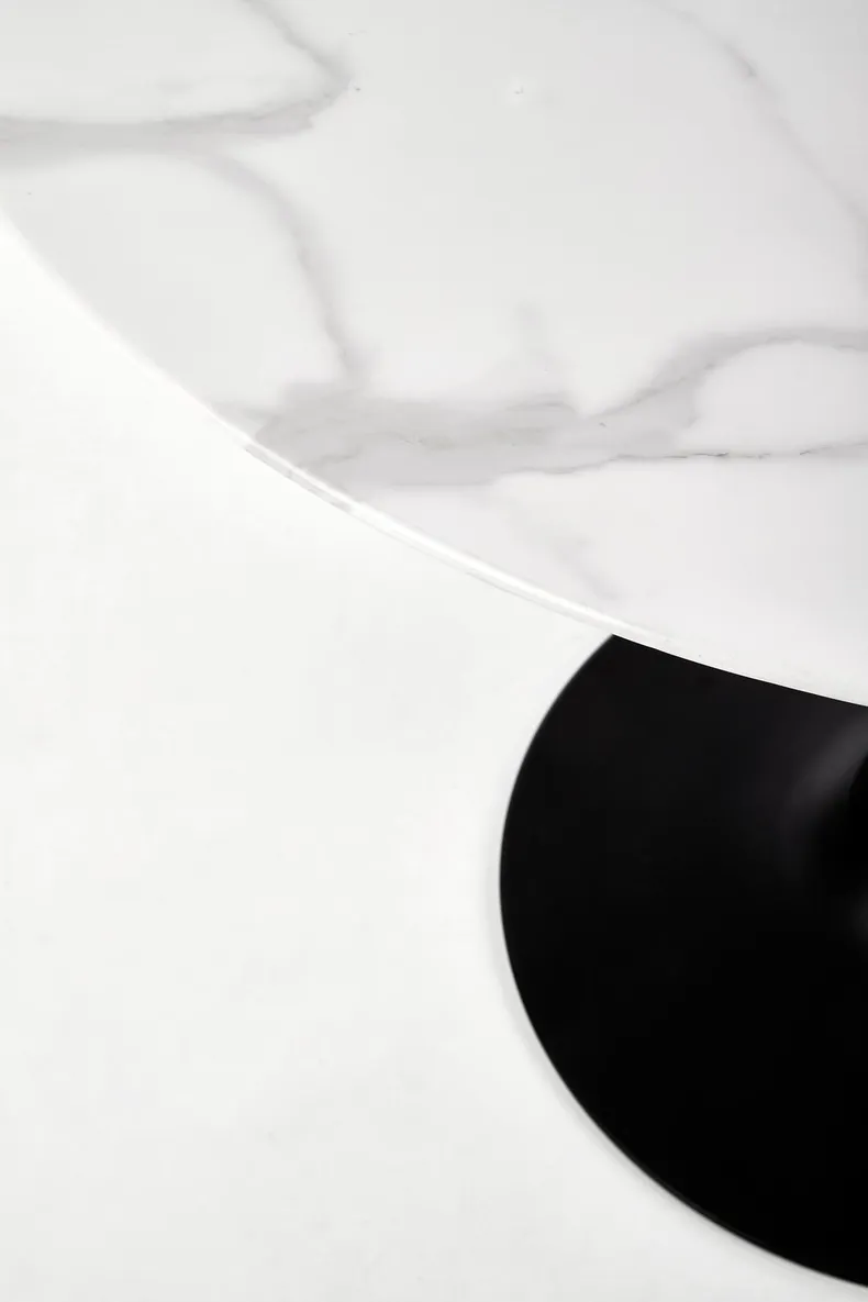 Стіл круглий кухонний HALMAR AMBROSIO 90x90 стільниця - мармур, ніжка - чорна фото №6