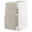 IKEA METOD МЕТОД / MAXIMERA МАКСИМЕРА, напольный шкаф с 3 ящиками, белый / Стенсунд бежевый, 40x60 см 294.081.12 фото thumb №1
