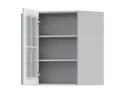 BRW Верхний кухонный шкаф Верди 60 см угловой левый с дисплеем светло-серый матовый, греноловый серый/светло-серый матовый FL_GNWU_60/72_LV-SZG/JSZM фото thumb №3