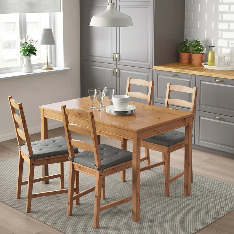 IKEA JOKKMOKK ЙОКМОКК, стол и 4 стула, морилка,антик 502.111.04 фото №3