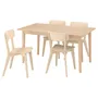 IKEA SKANSNÄS СКАНСНЕС / LISABO ЛІСАБО, стіл+4 стільці, світлий шпон бука / ясен, 150/205 см 895.615.25 фото