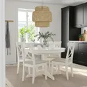 IKEA INGATORP ІНГАТОРП / INGOLF ІНГОЛЬФ, стіл+4 стільці, білий / бежевий галантерейний, 110 / 155 см 394.826.96 фото thumb №2