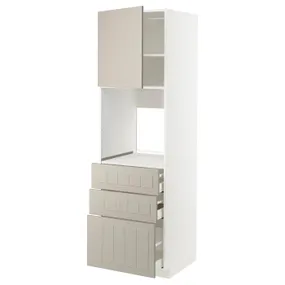 IKEA METOD МЕТОД / MAXIMERA МАКСІМЕРА, висока шафа д / духов з дверц / 3 шухл, білий / стенсундський бежевий, 60x60x200 см 294.587.91 фото
