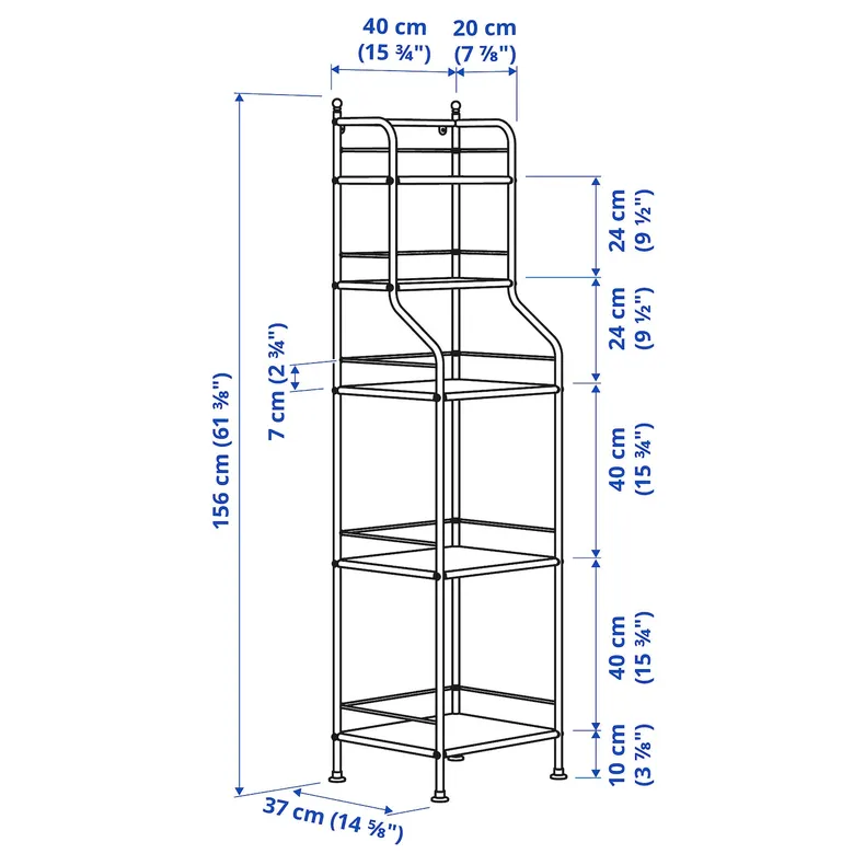 IKEA FRÖSJÖN ФРЕШЕН, стелаж, чорний, 40x156 см 305.749.02 фото №7