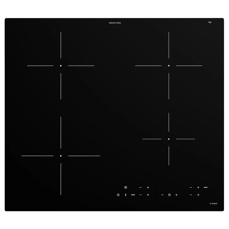 IKEA MATMÄSSIG МАТМЭССИГ, индукц варочн панель, ИКЕА 300 черный, 59 см 104.670.93 фото №1