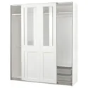 IKEA PAX ПАКС / GRIMO ГРИМО, гардероб с раздвижными дверьми, белый / прозрачное стекло белый, 200x66x236 см 395.022.65 фото thumb №1
