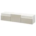 IKEA BESTÅ БЕСТО, тумба под ТВ, белый / Сельсвикен бежевый глянцевый, 180x42x39 см 993.285.98 фото thumb №1