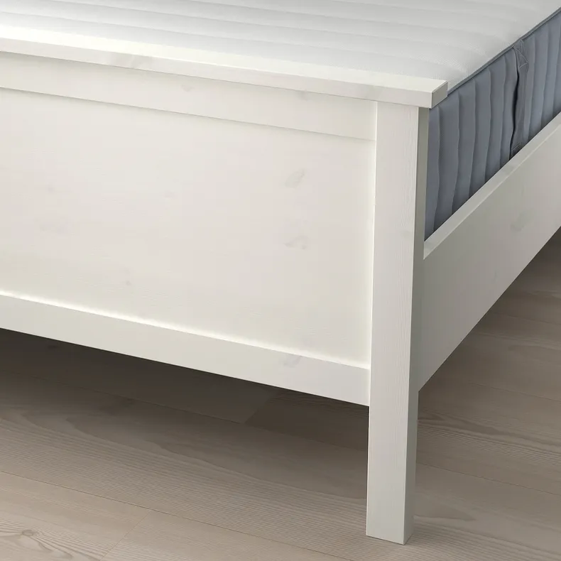 IKEA HEMNES ХЕМНЕС, каркас ліжка з матрацом, біла морилка / ВАЛЕВОГ жорсткий, 160x200 см 295.368.12 фото №2