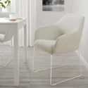 IKEA TOSSBERG ТОССБЕРГ, стілець, білий металл / бежевий Gunnared 805.652.74 фото thumb №4
