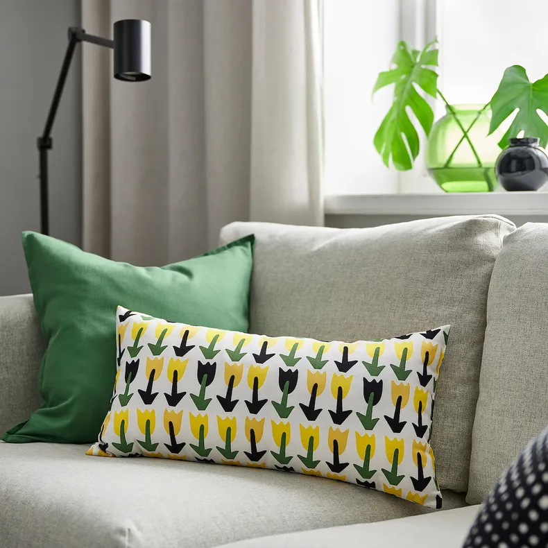 IKEA SANDMOTT САНДМОТТ, подушка, зелений/жовтий, 30x58 см 705.723.88 фото №2