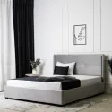 Кровать двуспальная бархатная MEBEL ELITE ANDRE Velvet, 160x200 см, светло-серый фото thumb №5