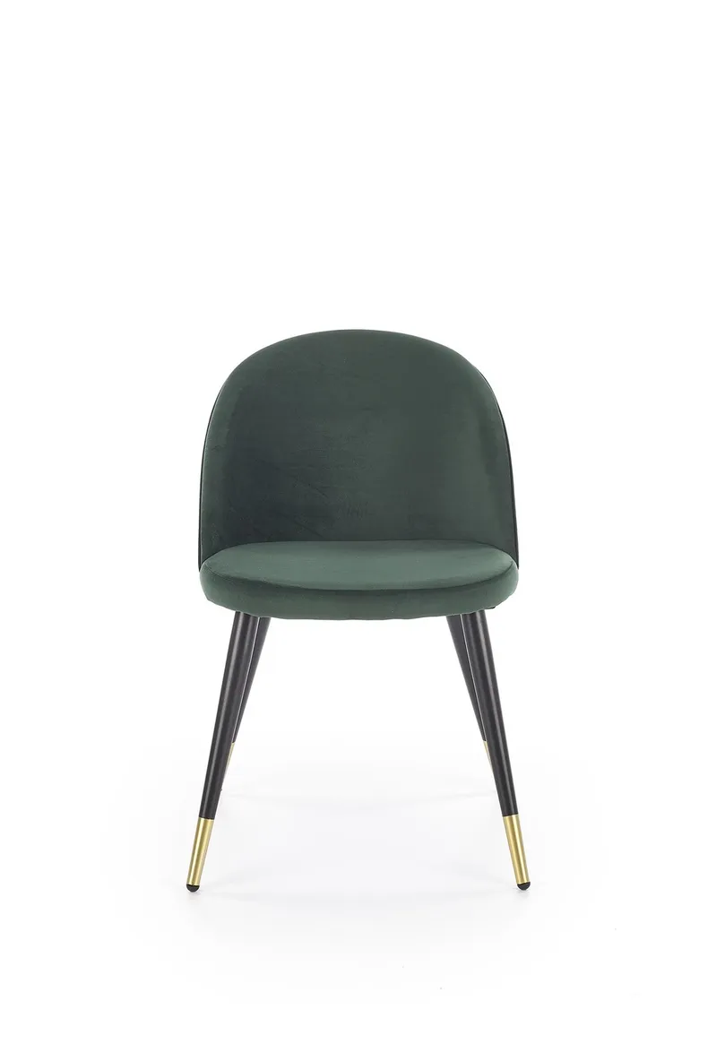 Кухонний стілець HALMAR K315, ніжки - чорний / золотий, оббивка - зелений фото №5