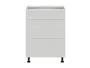 BRW Кухонный цокольный шкаф Sole 60 см с выдвижными ящиками светло-серый глянец, альпийский белый/светло-серый глянец FH_D3S_60/82_2SMB/SMB-BAL/XRAL7047 фото