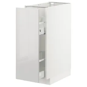 IKEA METOD МЕТОД, підлог шафа / висувна внутрішн секція, білий / Ringhult світло-сірий, 30x60 см 093.003.77 фото