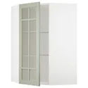 IKEA METOD МЕТОД, кутова настін шафа, полиці / скл двер, білий / Стенсунд світло-зелений, 68x100 см 094.867.09 фото thumb №1