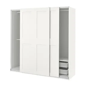 IKEA PAX ПАКС / GRIMO ГРІМО, гардероб, комбінація, білий/білий, 200x66x201 см 394.329.70 фото