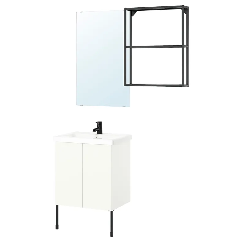 IKEA ENHET ЕНХЕТ, ванна, антрацит / білий, 64x43x87 см 395.476.74 фото №1