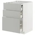 IKEA METOD МЕТОД / MAXIMERA МАКСИМЕРА, напольный шкаф с выдвиж панелью / 3ящ, белый / светло-серый, 60x60 см 295.387.31 фото thumb №1