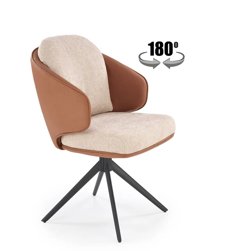 Кухонний стілець HALMAR K554 коричневий/бежевий фото №1