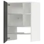 IKEA METOD МЕТОД, навесной шкаф д / вытяжки / полка / дверь, белый / Никебо матовый антрацит, 60x80 см 095.044.64 фото