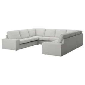 IKEA KIVIK КИВИК, 6-местный п-образный диван, Талмира белая/черная 295.276.62 фото