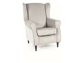 Крісло м'яке оксамитове SIGNAL BARON Velvet, Bluvel 03 - світло-сірий фото