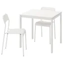 IKEA MELLTORP МЕЛЬТОРП / ADDE АДДЕ, стіл+2 стільці, білий, 75 см 490.117.66 фото thumb №1