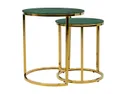 BRW Kamza, Комплект из двух столов, зелёный/золотой GREEN фото thumb №1