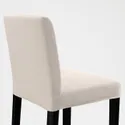 IKEA BERGMUND БЕРГМУНД, барний стілець зі спинкою, чорний / бежевий галантерейний, 62 см 193.881.81 фото thumb №3