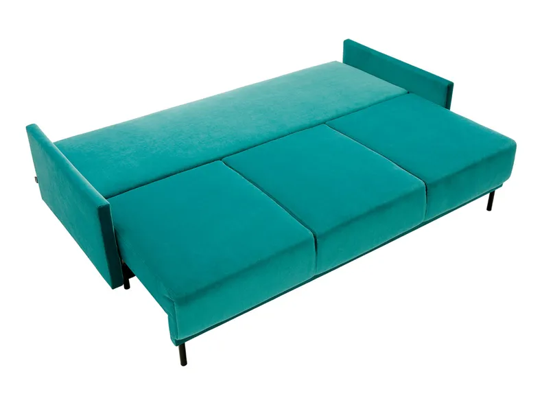 BRW Тримісний диван-ліжко розкладний оксамитовий BRW SOLO з ящиком для зберігання, бірюзовий SO3-SOLO-3DL-G1_B418F4 фото №4