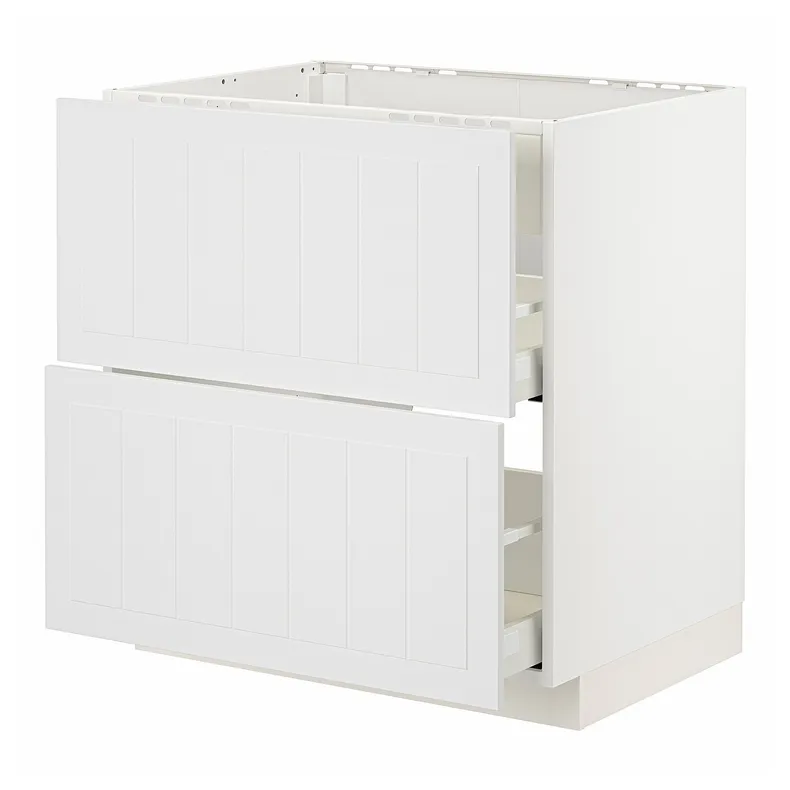 IKEA METOD МЕТОД / MAXIMERA МАКСИМЕРА, шкаф д / варочн панели / вытяжка / ящик, белый / Стенсунд белый, 80x60 см 694.094.59 фото №1