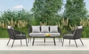 Садовий комплект HALMAR ROCCA (диван + два крісла + столик), темно-сірий / світло-сірий фото thumb №3