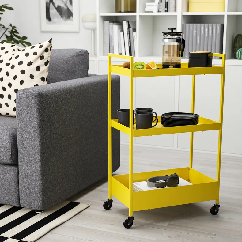 IKEA NISSAFORS НИССАФОРС, тележка, желтый, 50,5x30x83 см 205.808.47 фото №5