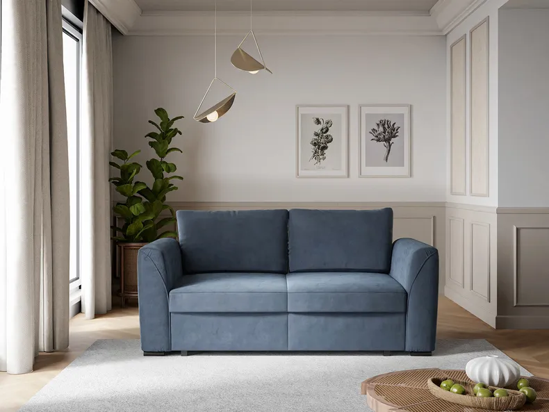 BRW Тримісний диван-ліжко Rania велюровий синій, Шепіт 12 SO3-RANIA-G1_BB73AB фото №2