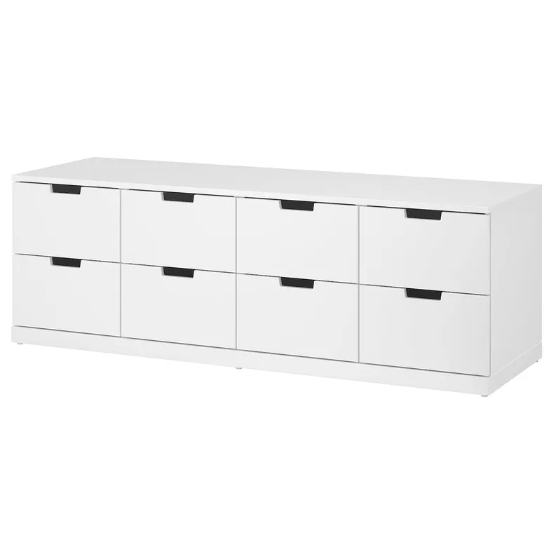 IKEA NORDLI НОРДЛИ, комод с 8 ящиками, белый, 160x54 см 592.395.04 фото №1