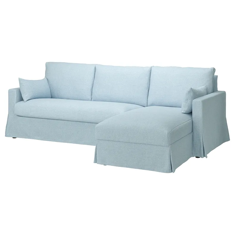 IKEA HYLTARP ХЮЛЬТАРП, 3-місний диван з кушеткою, прав, КІЛАНДА блідо-синій 694.958.38 фото №1