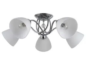 BRW Підвісний світильник Lugano зі сріблястої сталі з 5 точками 077032 фото