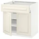 IKEA METOD МЕТОД / MAXIMERA МАКСИМЕРА, напольный шкаф с ящиком / 2дверцами, белый / бодбинские сливки, 80x60 см 594.616.74 фото thumb №1