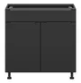 BRW Кухонна дводверна шафа Sole L6 80 см з висувною шухлядою з плавним закриттям чорний матовий, чорний/чорний матовий FM_D1S_80/82_L/P/STB-CA/CAM фото