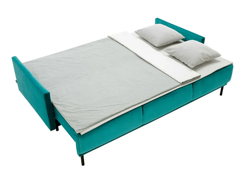 BRW Трехместный диван-кровать раскладной бархатный BRW SOLO с ящиком для хранения, бирюзовый SO3-SOLO-3DL-G1_B418F4 фото №5