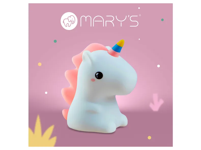 BRW Світлодіодна силіконова лампа Mary's Unicorn LED біло-рожева 096890 фото №3