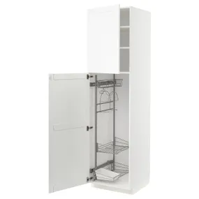 IKEA METOD МЕТОД, висока шафа із приладд д / прибирання, білий Енкопінг / білий імітація дерева, 60x60x220 см 594.735.25 фото