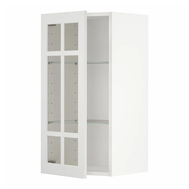 IKEA METOD МЕТОД, навесной шкаф / полки / стеклян дверца, белый / Стенсунд белый, 40x80 см 794.621.87 фото №1
