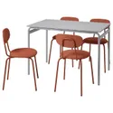 IKEA GRÅSALA ГРОСАЛА / ÖSTANÖ ЭСТАНЁ, стол и 4 стула, серый / красно-коричневый, 110 см 294.972.93 фото thumb №1
